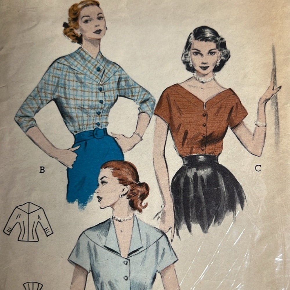 Butterick 6586 printed pattern, size 12, bust 30. Vintage sewing, top, blouse. - Picture 8 of 8